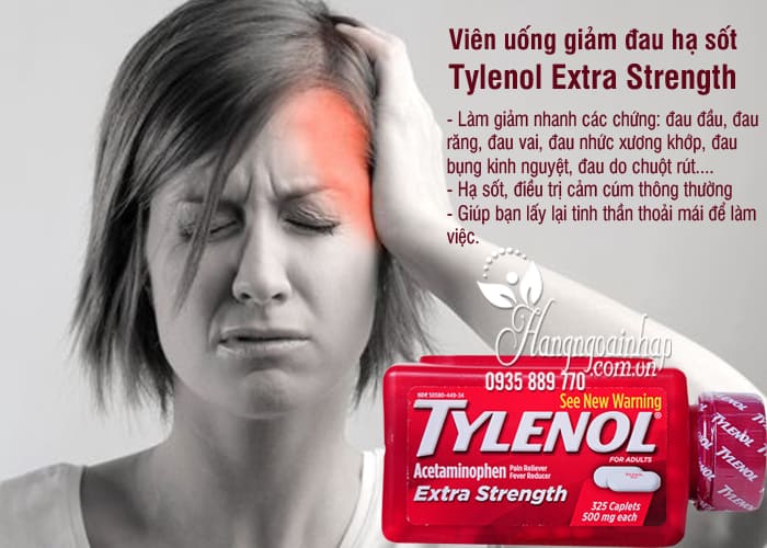 Viên uống giảm đau hạ sốt Tylenol Extra Strength 500mg 325 viên 5