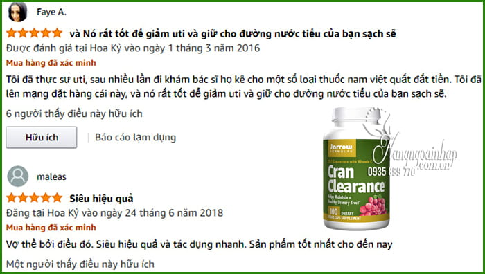 Viên uống hỗ trợ tiết niệu Jarrow Cran Clearance 100 viên Mỹ  0