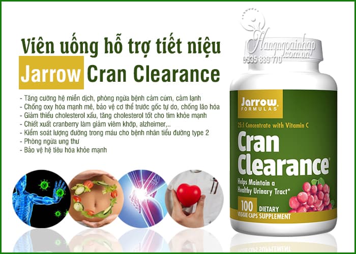 Viên uống hỗ trợ tiết niệu Jarrow Cran Clearance 100 viên Mỹ  6