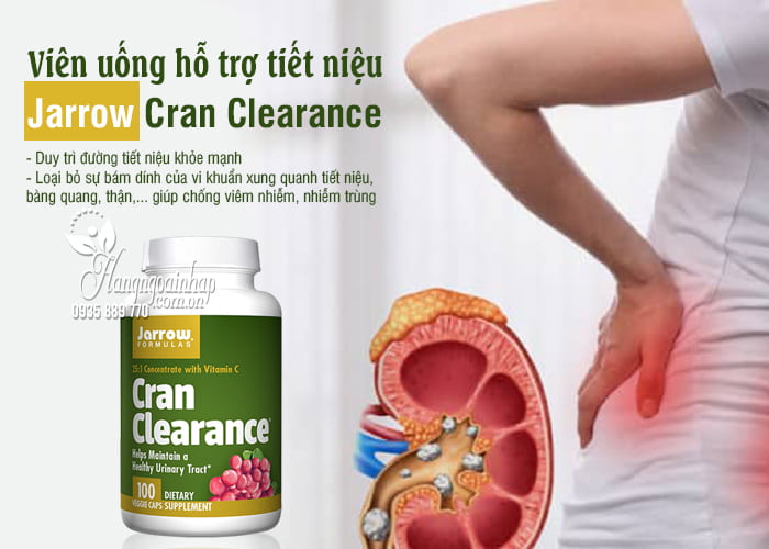 Viên uống hỗ trợ tiết niệu Jarrow Cran Clearance 100 viên Mỹ  3