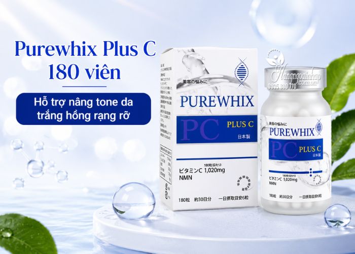 Viên uống trắng da Purewhix Plus C 180 viên chính hãng