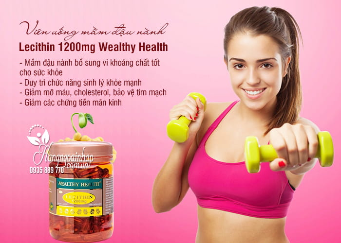 Viên uống mầm đậu nành Lecithin 1200mg Wealthy Health 6