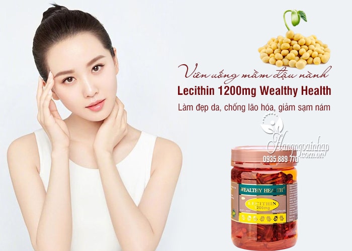 Viên uống mầm đậu nành Lecithin 1200mg Wealthy Health 2