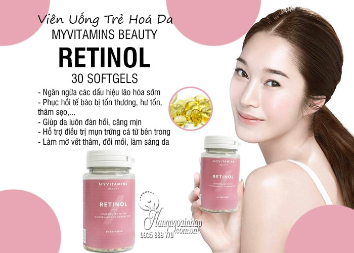 Viên uống Myvitamins Beauty Retinol 30 Softgels của Mỹ 5