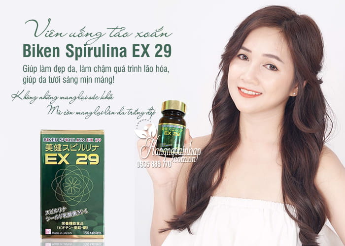 Viên uống tảo xoắn Biken Spirulina EX 29 Nhật Bản hộp 150 viên 1