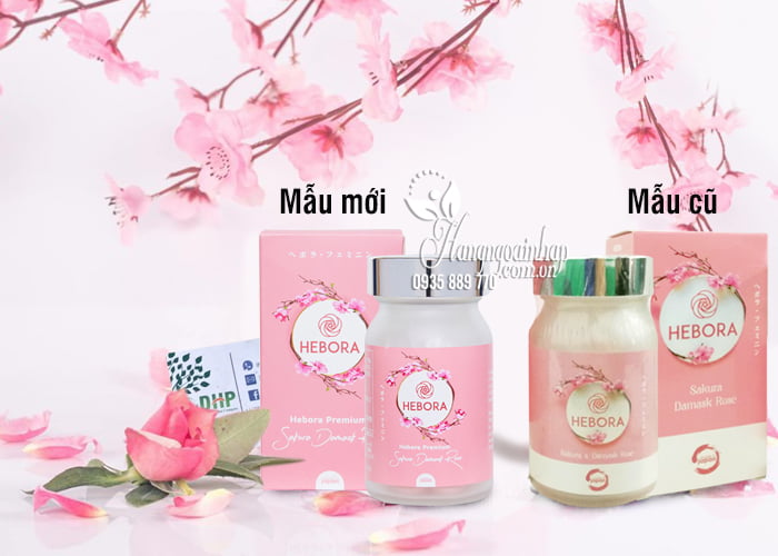 Viên uống thơm cơ thể Hebora Sakura Damask Rose Nhật 60 viên 1