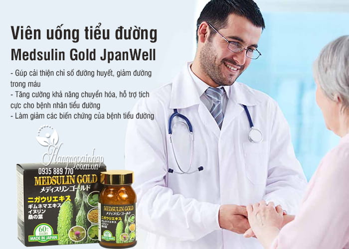 Viên uống tiểu đường Medsulin Gold JpanWell Nhật Bản 60 viên 9