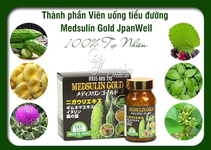 Viên uống tiểu đường Medsulin Gold JpanWell Nhật Bản 60 viên 9