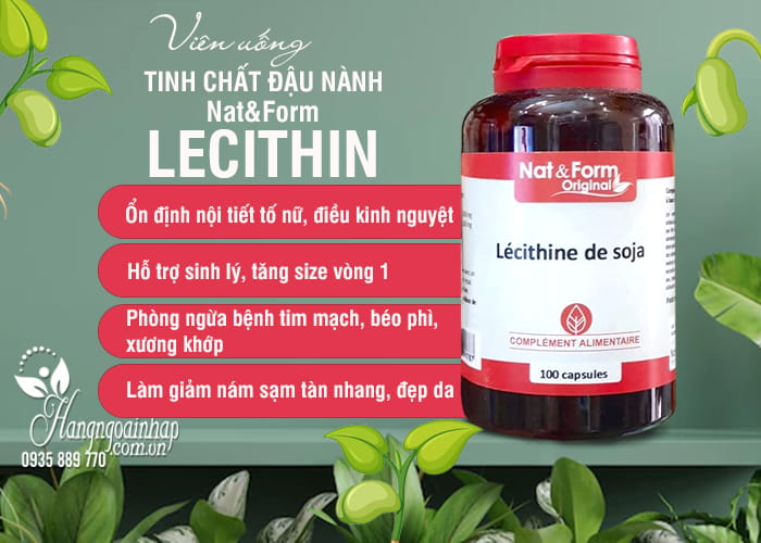 Viên uống tinh chất đậu nành Lecithin Nat&Form 100 viên Pháp 4