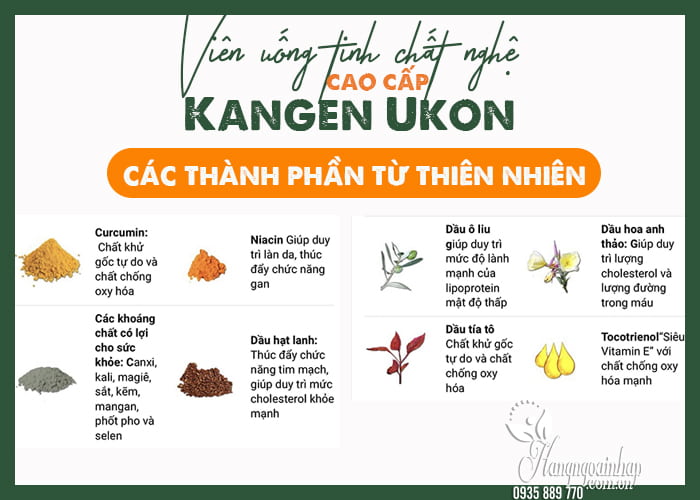 Viên uống tinh chất nghệ Kangen Ukon 100 viên Nhật Bản 7