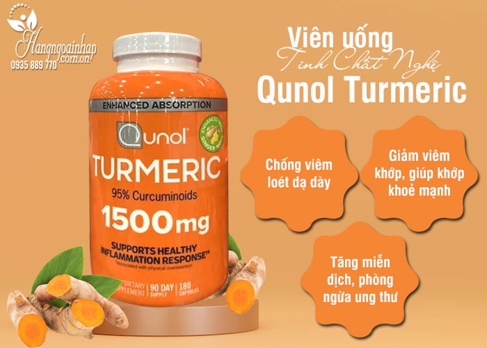 Viên uống tinh chất nghệ Qunol Turmeric 1500mg 180 viên Mỹ 77