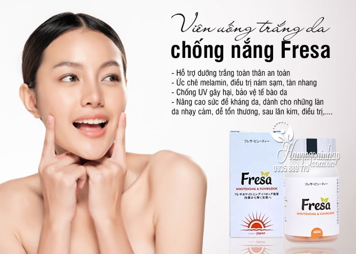 Viên uống trắng da chống nắng Fresa Whitening & Sunblock 5