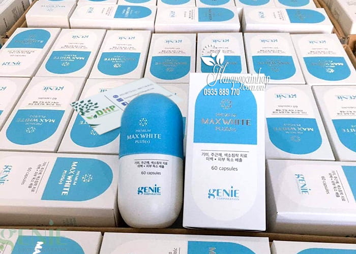 Viên uống trắng da Genie Premium Max White Plus mẫu 2020 0e