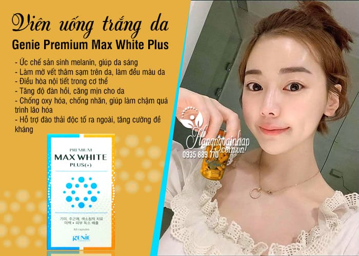 Viên uống trắng da Genie Premium Max White Plus mẫu 2020 2
