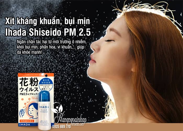 Xịt kháng khuẩn, bụi mịn Ihada Shiseido PM 2.5 Nhật Bản 1