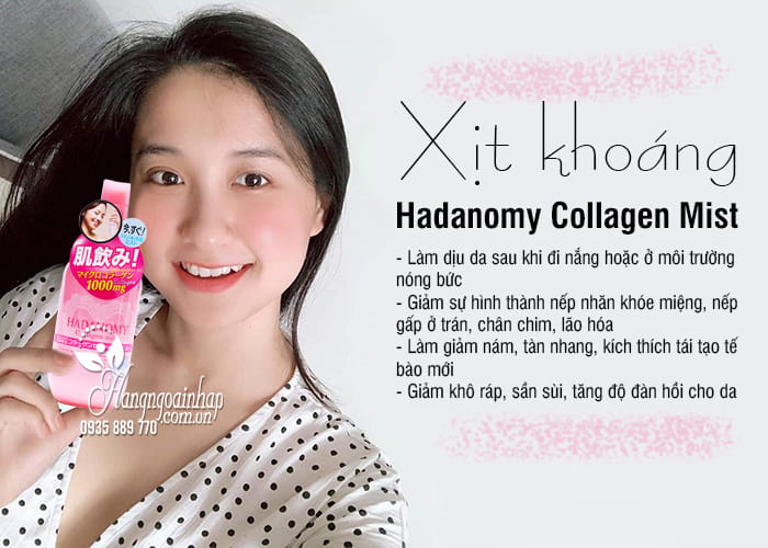 Xịt Khoáng Dưỡng Da Hadanomy Collagen Mist 1000mg Của Nhật 7