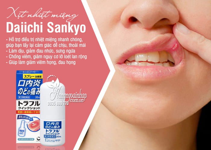 Xịt nhiệt miệng Daiichi Sankyo 20ml chính hãng Nhật Bản 5