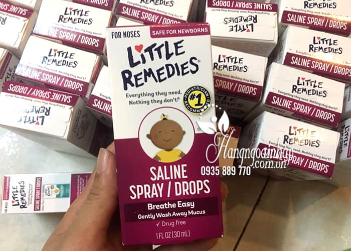 Xịt nhỏ mũi cho bé Little Remedies Saline Spray Drops 30ml 1