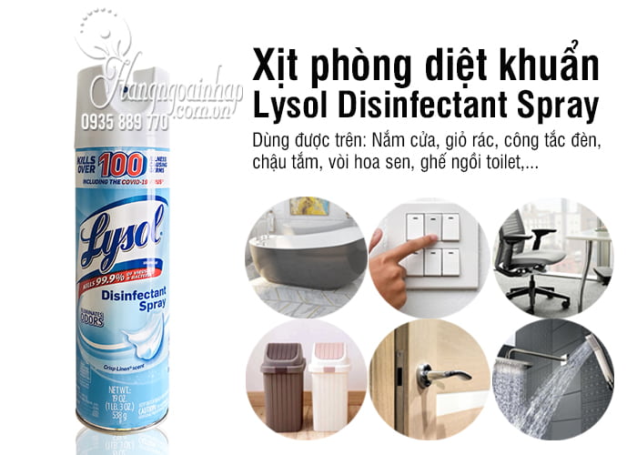 US Lysol Disinfectant Spray 538g xịt phòng kháng khuẩn 5