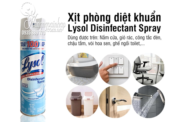 Xịt phòng diệt khuẩn Lysol Disinfectant Spray 538g của Mỹ 5