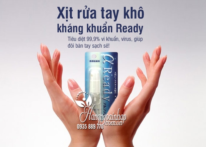 Xịt rửa tay khô kháng khuẩn Ready 15ml của Nhật Bản 1