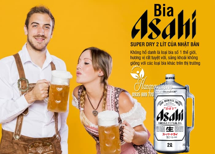 Bia ASAHI SUPER DRY 2 lít của Nhật Bản