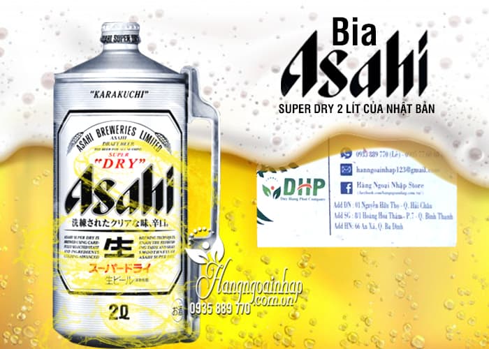 Bia ASAHI SUPER DRY 2 lít của Nhật Bản