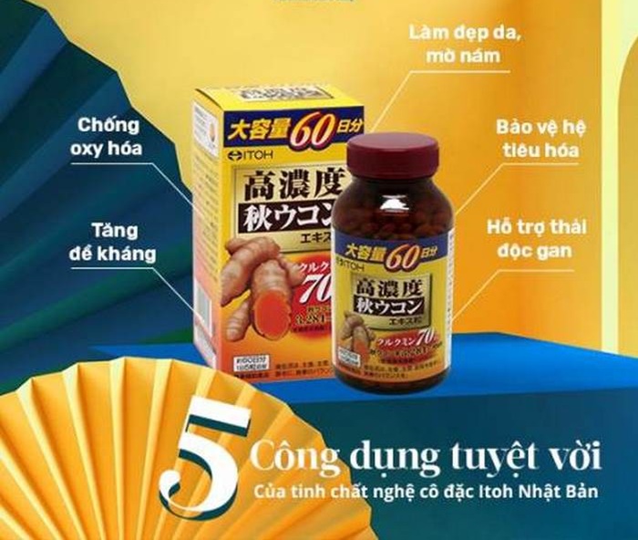 Viên uống nghệ mùa thu Itoh 70mg Nhật Bản công dụng