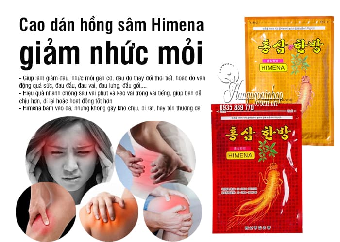 Cao dán hồng sâm Himena Hàn Quốc giảm nhức mỏi hiệu quả 7