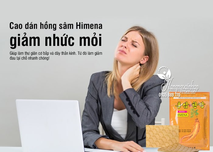 Cao dán hồng sâm Himena Hàn Quốc giảm nhức mỏi hiệu quả 1