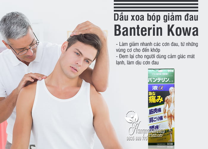 Dầu xoa bóp banterin kowa thuốc giảm đau khớp, đau lưng của Nhật 4