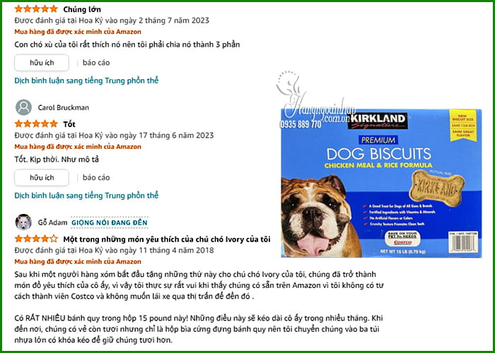 Bánh quy cho chó Kirkland Dog Biscuits của Mỹ thùng 6,79kg 7