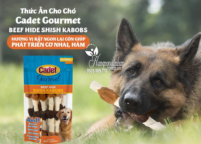 Thức ăn cho chó Cadet Gourmet Beef Hide Shish Kabobs 816g 1