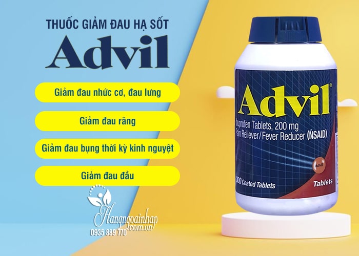 Thuốc giảm đau hạ sốt Advil của Mỹ hộp 300 viên 12