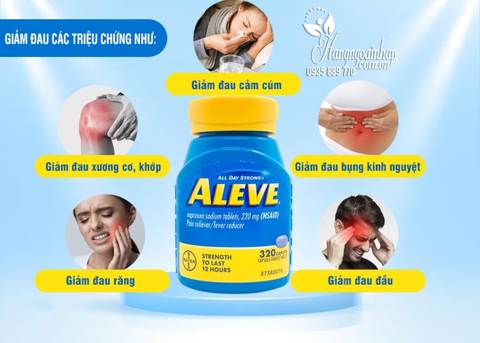 Thuốc giảm đau hạ sốt Aleve Naproxen Sodium 220mg Mỹ 6