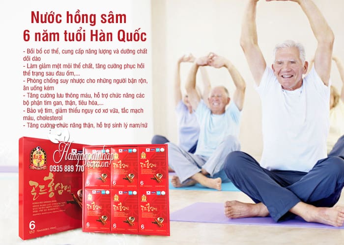 Nước hồng sâm 6 năm tuổi Hàn Quốc 70ml x 30 gói cao cấp 8