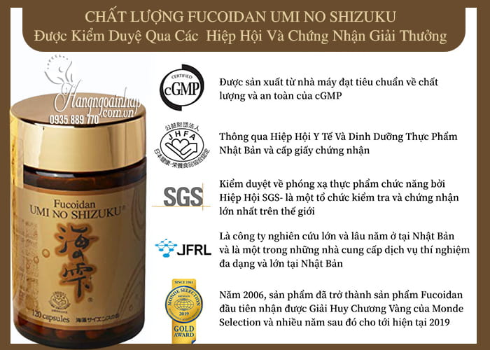 Fucoidan Umi No Shizuku nội địa Nhật Bản, hộp 120 viên 6