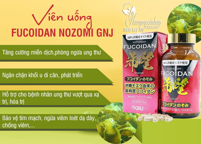 Viên uống Fucoidan Nozomi GNJ 240 viên của Nhật Bản4