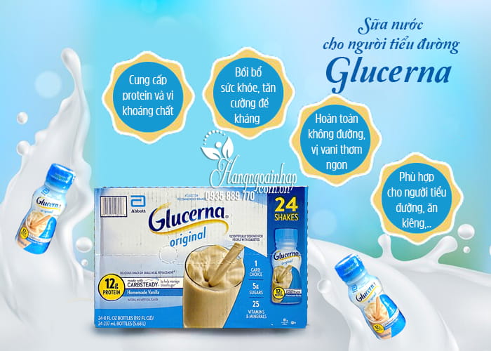 Sữa Glucerna Original dạng nước của Mỹ thùng 24 chai x 237ml 45