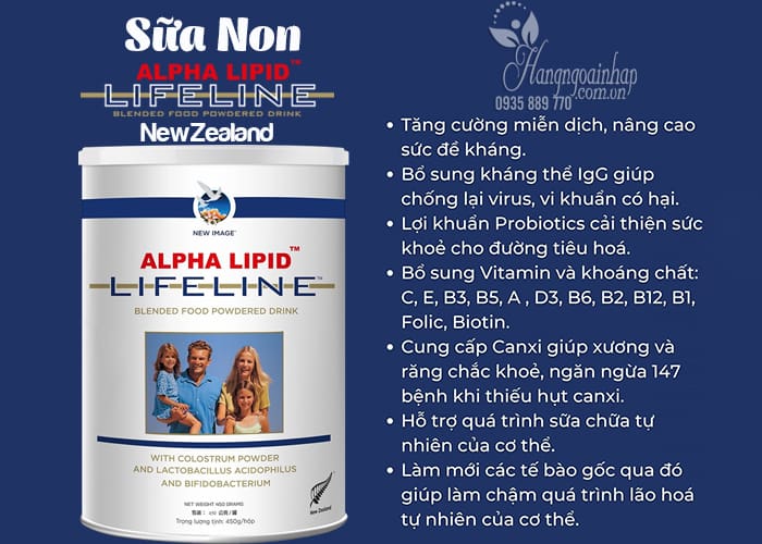 Sữa non Alpha Lipid Lifeline hộp 450g của NewZealand 00