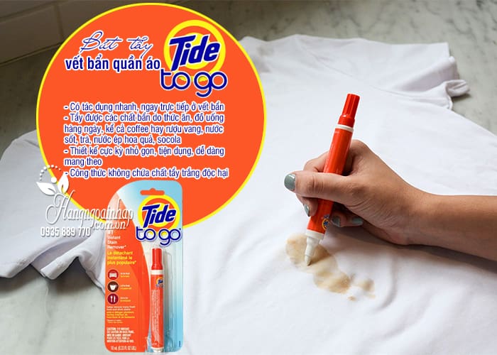 Bút tẩy vết bẩn quần áo Tide To Go 10ml xách tay Mỹ 3