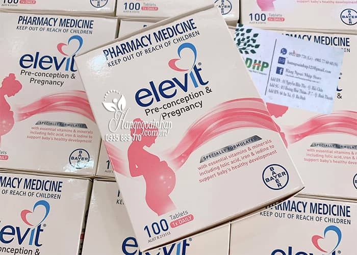 Elevit mẫu mới nhất 2021 Pre-Conception & Pregnancy 100 viên 9