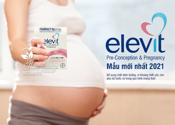 Elevit mẫu mới nhất 2021 Pre-Conception & Pregnancy 100 viên 1