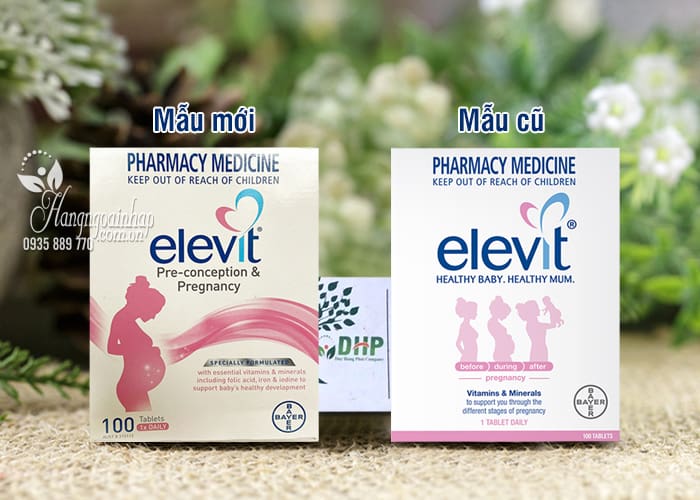 Elevit mẫu mới nhất 2021 Pre-Conception & Pregnancy 100 viên 8