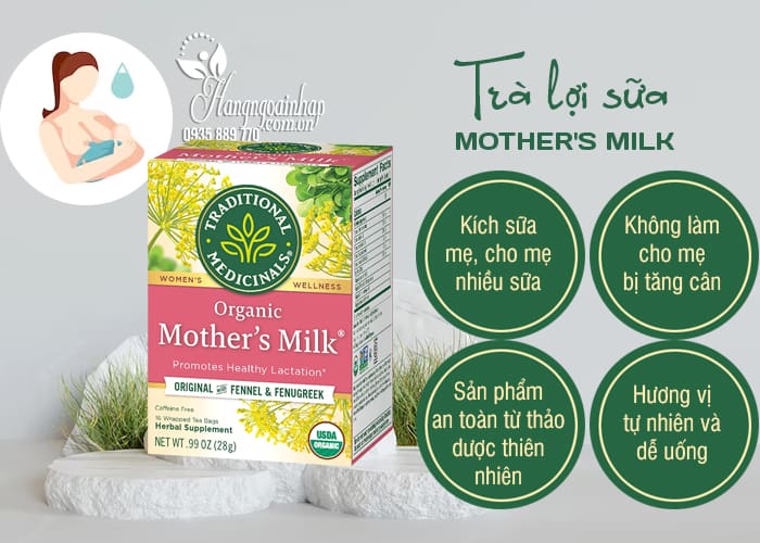Trà lợi sữa Organic Mother's Milk 28g của Mỹ - Hộp 16 gói 7