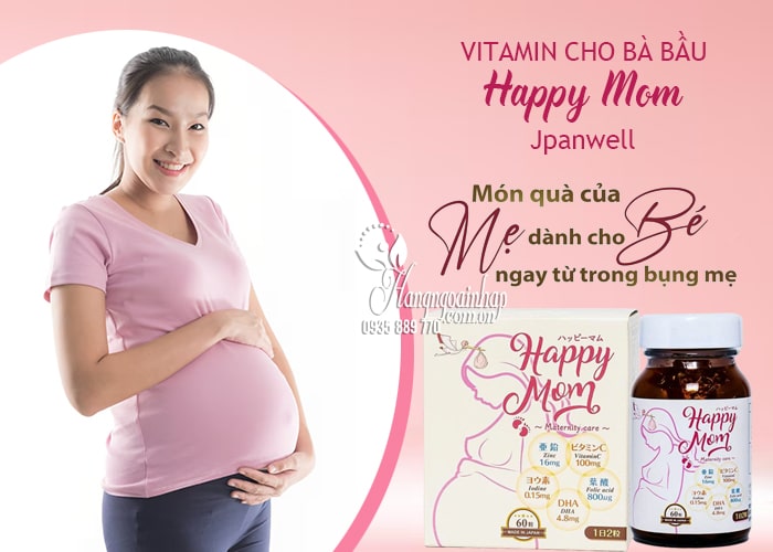 Vitamin cho bà bầu Happy Mom Jpanwell Nhật Bản 60 viên 1