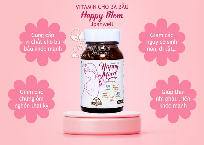 Vitamin cho bà bầu Happy Mom Jpanwell công dụng
