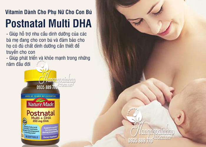 Cho con bú Vitamin sau khi sinh Multi DHA 7