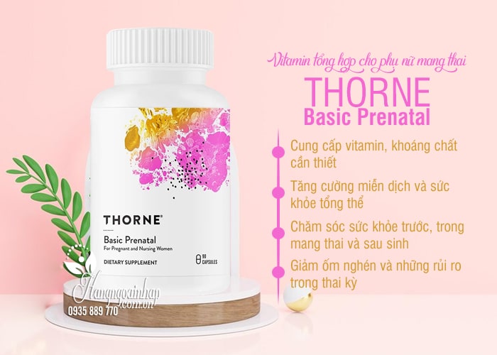 Vitamin tổng hợp cho phụ nữ mang thai Thorne Basic Prenatal 56