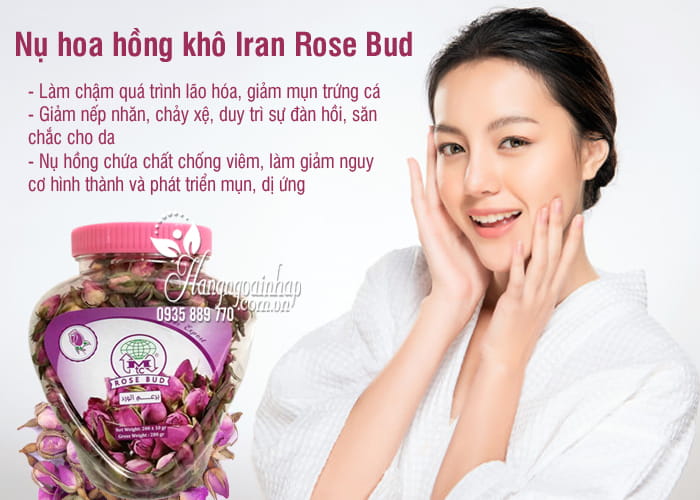 Nụ hoa hồng khô Iran Rose Bud 200g chính hãng, làm đẹp da 5